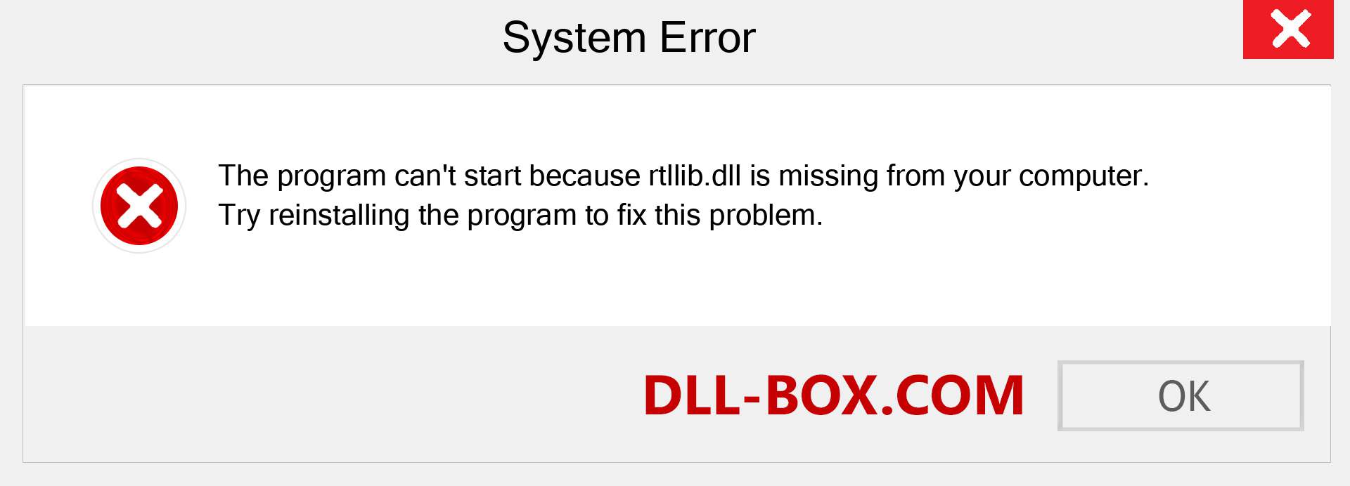  rtllib.dll file is missing?. Download for Windows 7, 8, 10 - Fix  rtllib dll Missing Error on Windows, photos, images